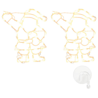 Vidaxl Weihnachtslichter Silhouette von Santa Claus2 St 35 LEDs warm Weiß