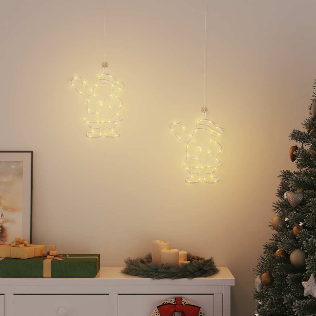Vidaxl Weihnachtslichter Silhouette von Santa Claus2 St 35 LEDs warm Weiß