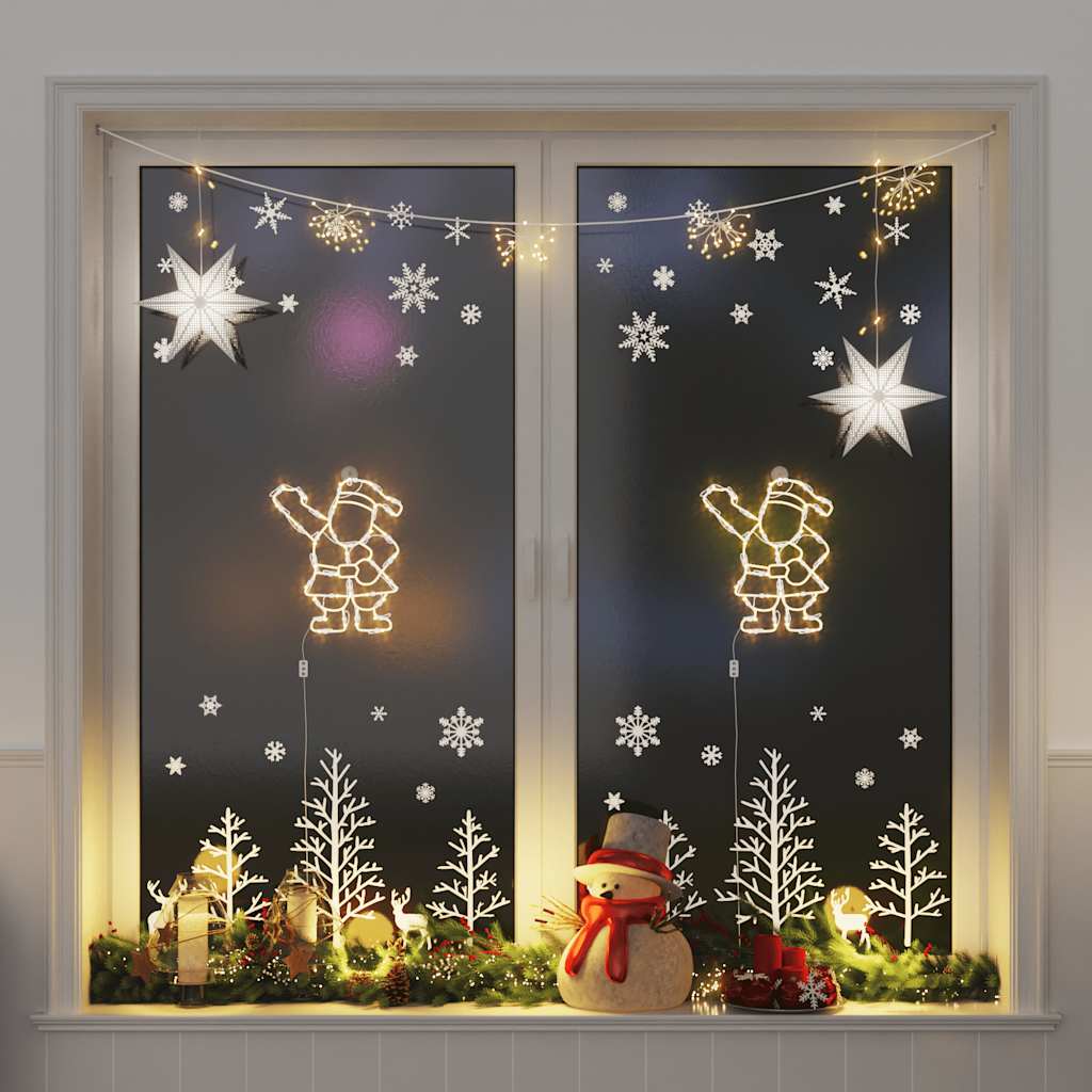 Vidaxl Weihnachtslichter Silhouette von Santa Claus2 St 35 LEDs warm Weiß