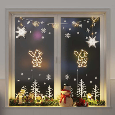 Vidaxl Weihnachtslichter Silhouette von Santa Claus2 St 35 LEDs warm Weiß
