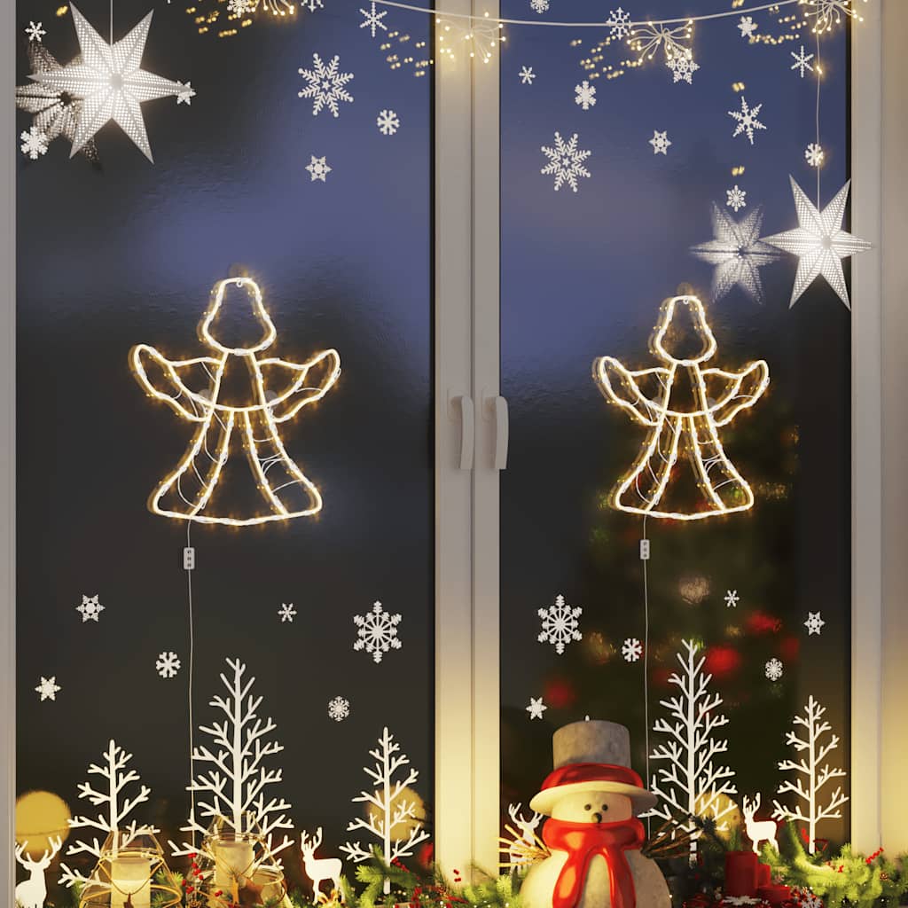 Vidaxl Weihnachtslichter Engel Silhouette 2 ST 50 LEDs warm Weiß