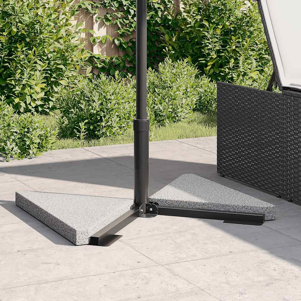 Vidaxl Parasol -Fußballplatten 2 St. dreieckig 14 kg Granitgrau