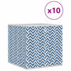 VIDAXL -Speicherboxen 10 PCs falten 32x32x32 cm nicht fester Stoff blau