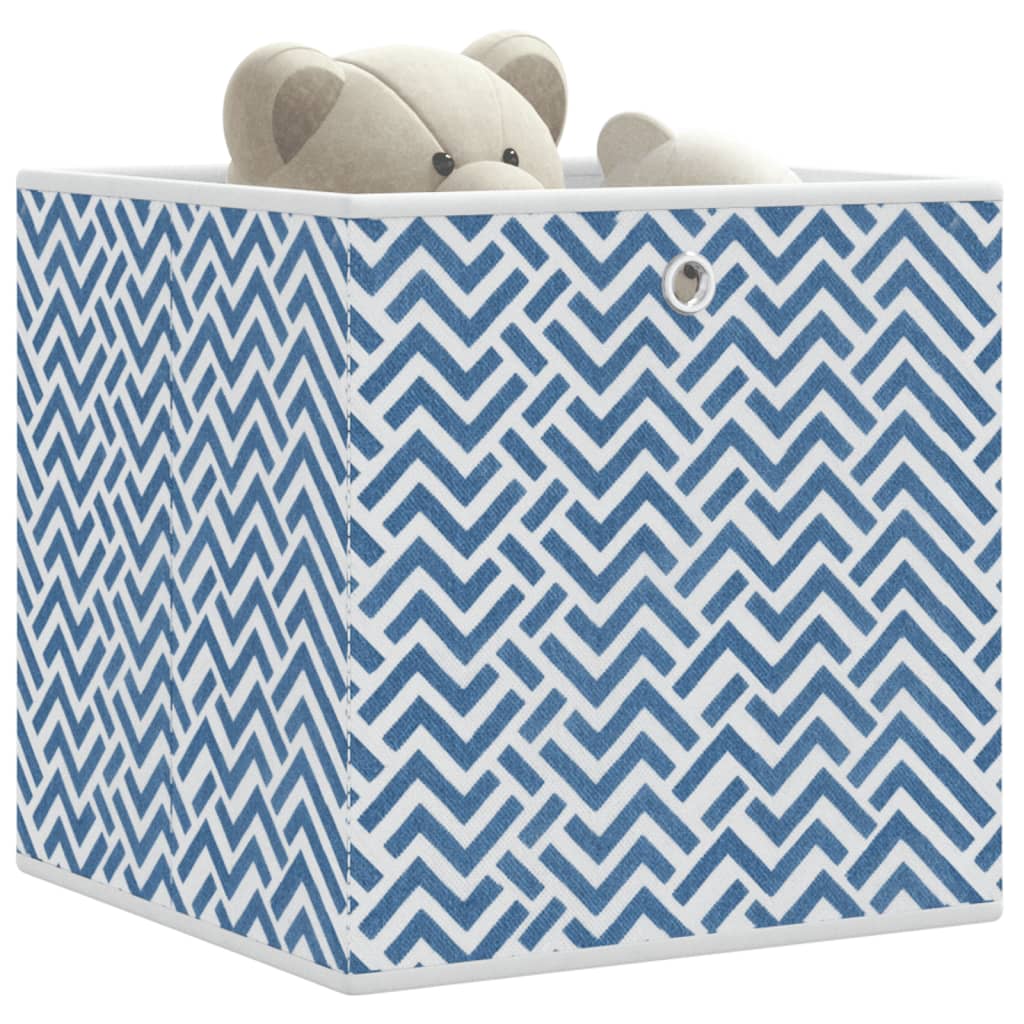 VIDAXL -Speicherboxen 10 PCs falten 32x32x32 cm nicht fester Stoff blau