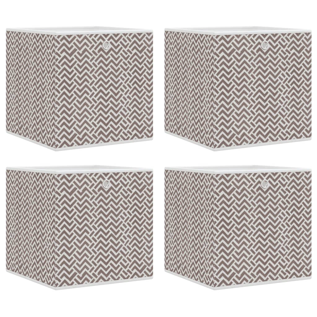 VIDAXL -Speicherboxen 4 PCs falten 32x32x32 cm Unsicherheit Stoffbraun