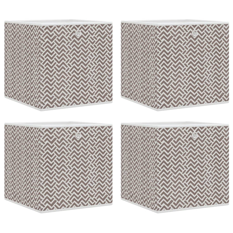 VIDAXL -Speicherboxen 4 PCs falten 32x32x32 cm Unsicherheit Stoffbraun