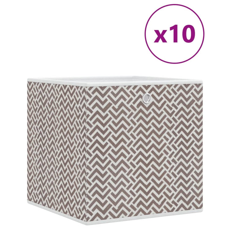 VIDAXL -Speicherboxen 10 PCs falten 32x32x32 cm UNTENT FOLM BROWN
