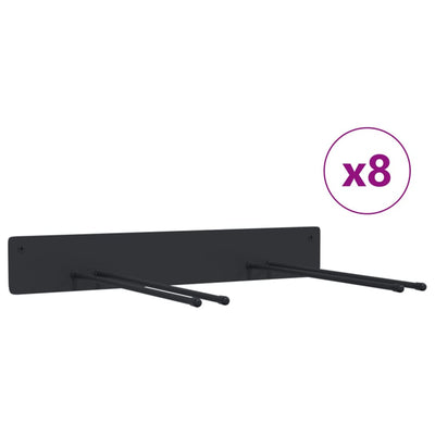 VidaXL Gartengeräteregale 8 Stück Wandmontage Stahl schwarz