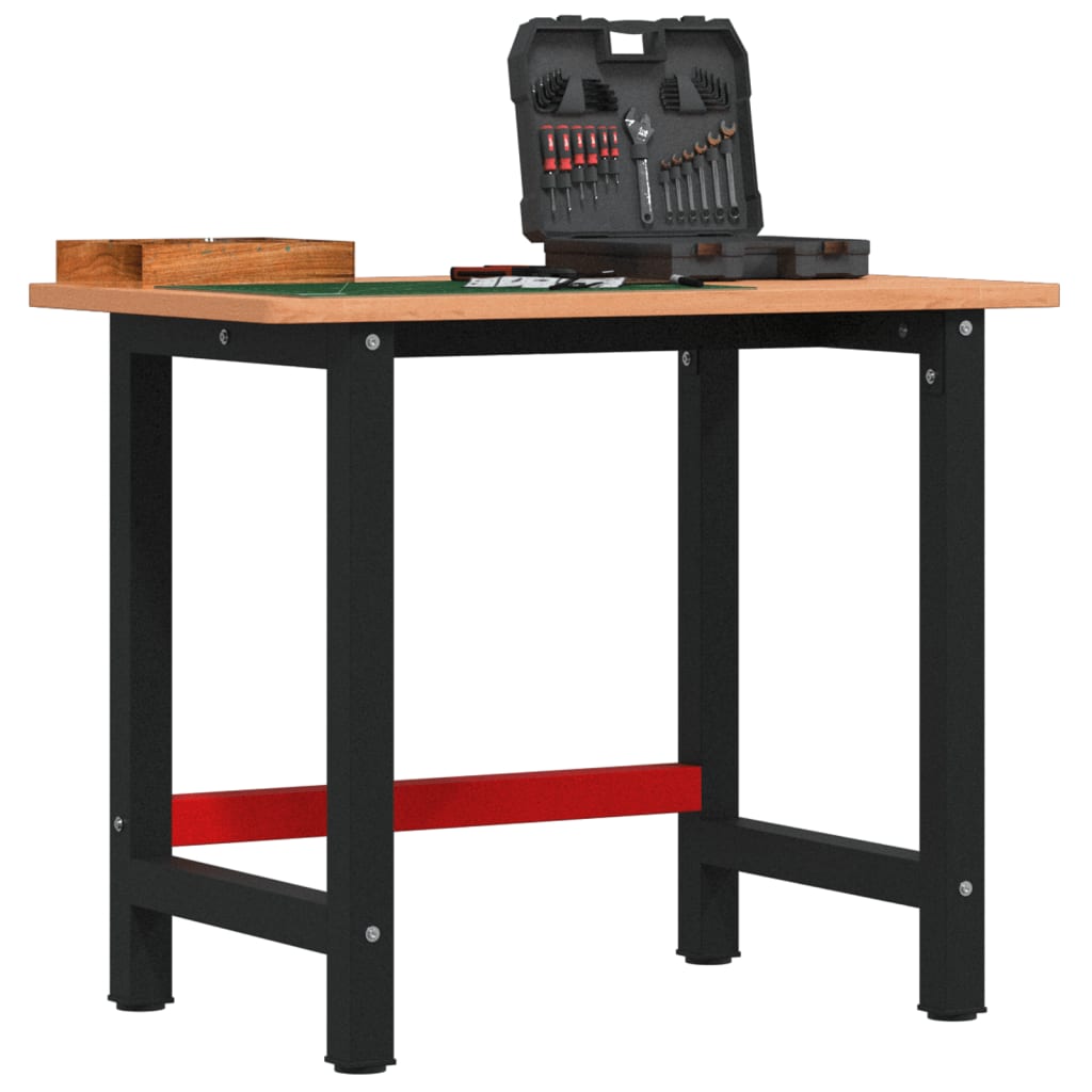 Vidaxx Werkbank rechteckig 100x60x81,5 cm massives Buchenholz