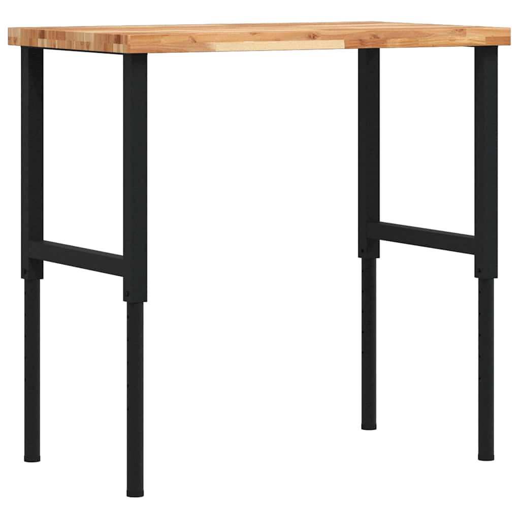 Vidaxx Werkbank rechteckig 100x60x (73-99,5) cm massives Akazienholz