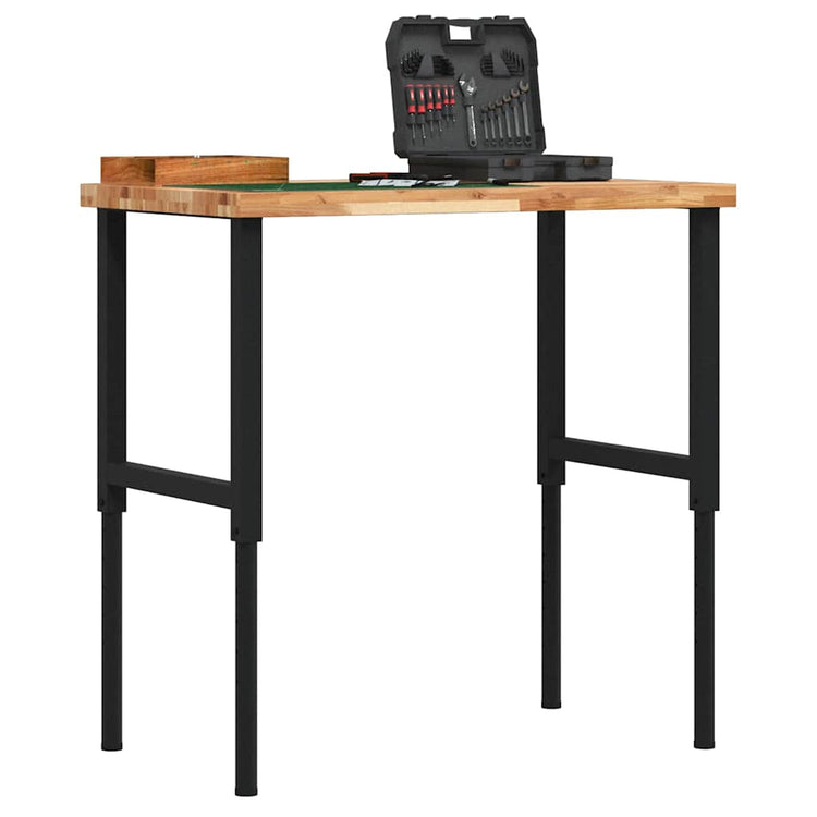 Vidaxx Werkbank rechteckig 100x60x (73-99,5) cm massives Akazienholz