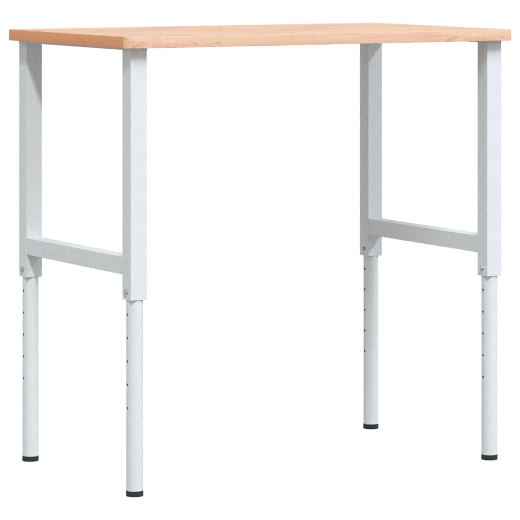 Vidaxx Werkbank rechteckig 100x60x (71,5-98) cm massives Buchenholz