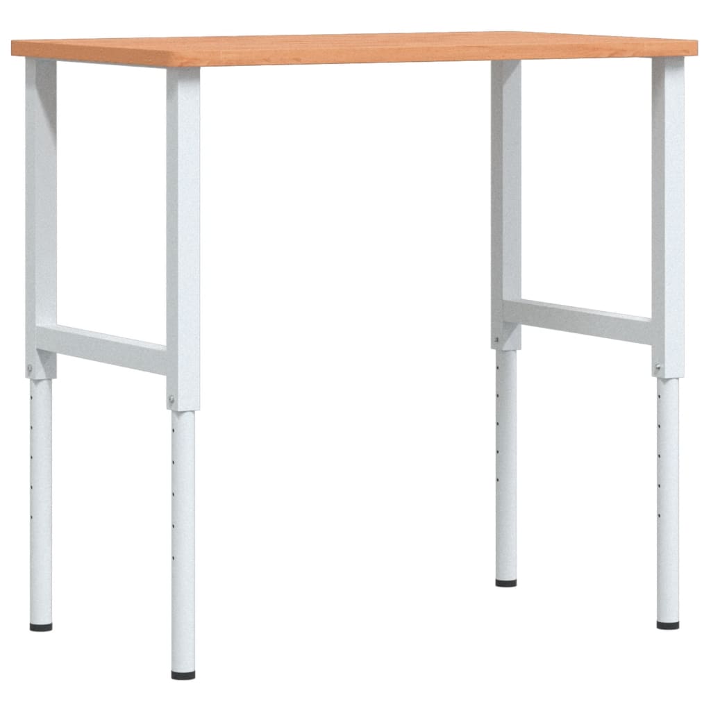 Vidaxx Werkbank rechteckig 100x60x (71,5-98) cm massives Buchenholz