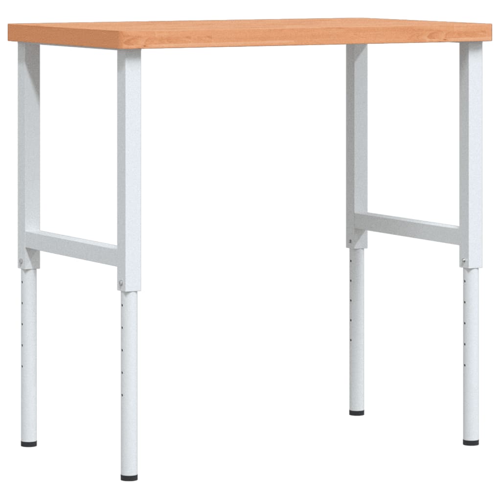 Vidaxx Werkbank rechteckig 100x60x (73-99,5) cm massives Buchenholz