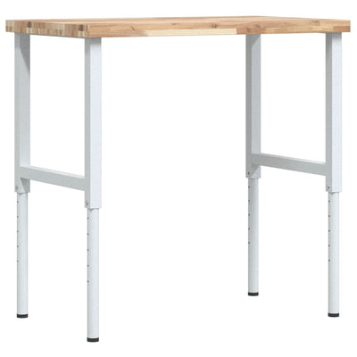 Vidaxx Werkbank rechteckig 100x60x (73-99,5) cm massives Akazienholz