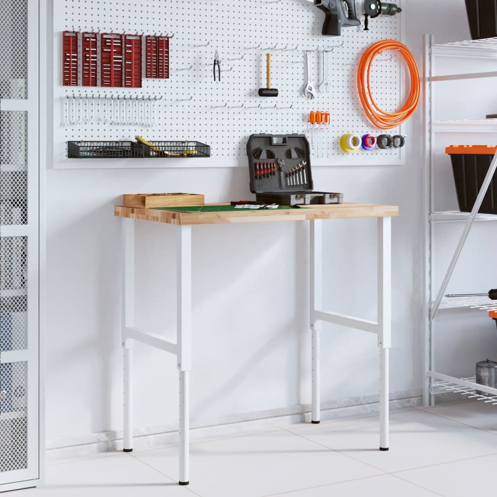 Vidaxx Werkbank rechteckig 100x60x (73-99,5) cm massives Akazienholz