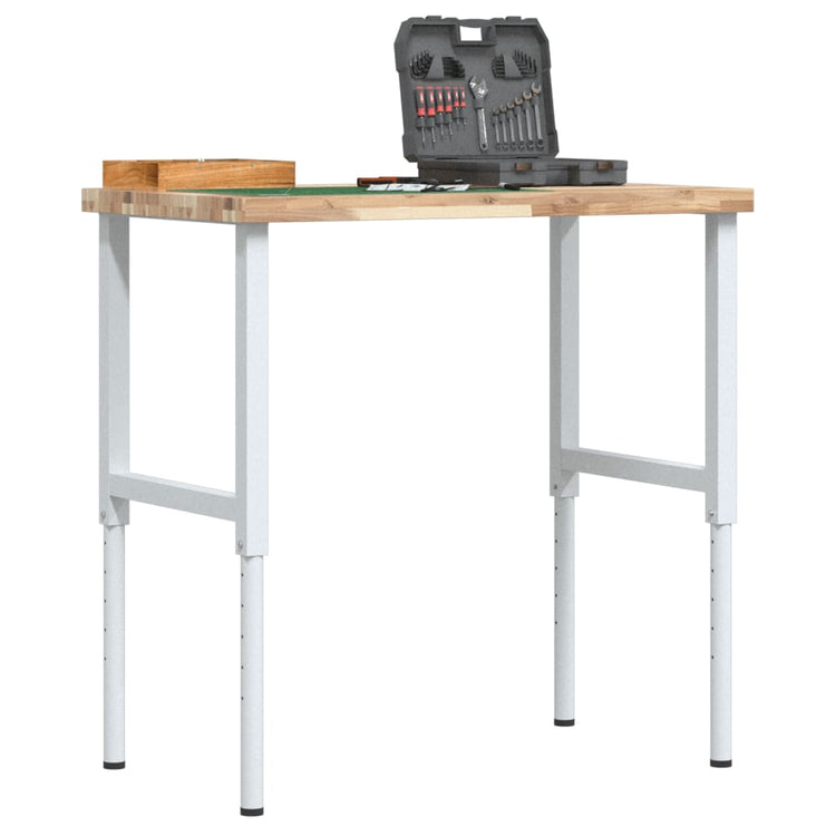 Vidaxx Werkbank rechteckig 100x60x (73-99,5) cm massives Akazienholz