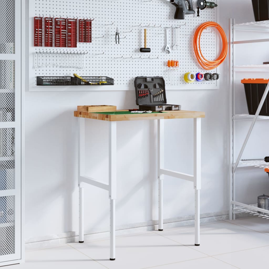 Vidaxx Werkbank rechteckig 80x60x (73-99,5) cm massives Akazienholz