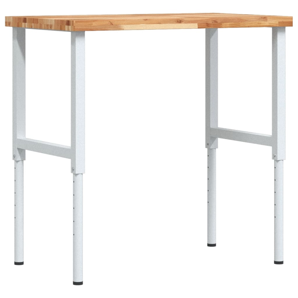 Vidaxx Werkbank rechteckig 100x60x (73-99,5) cm massives Akazienholz