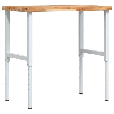 Vidaxx Werkbank rechteckig 100x60x (73-99,5) cm massives Akazienholz