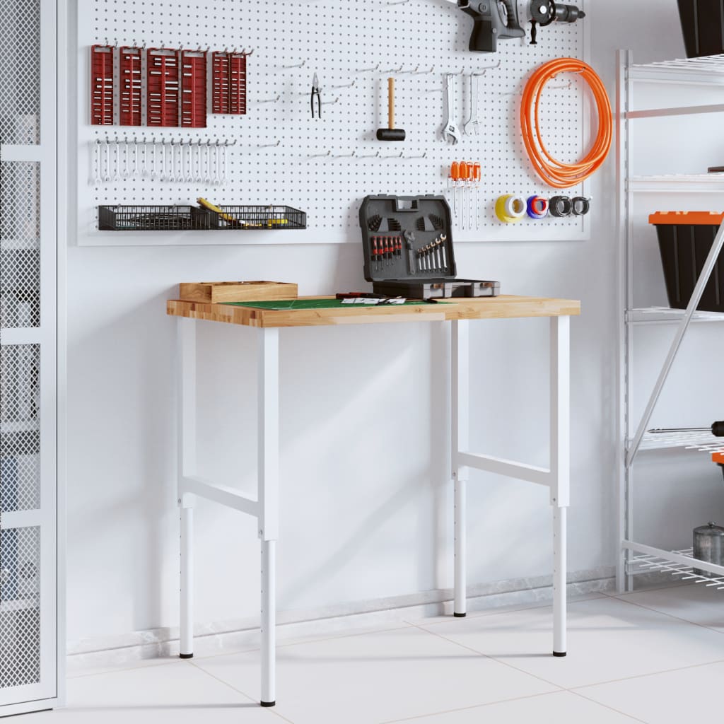 Vidaxx Werkbank rechteckig 100x60x (73-99,5) cm massives Akazienholz