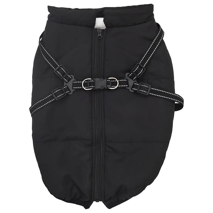 VidaXL Hundemantel mit Geschirr wasserdicht reflektierend schwarz L48