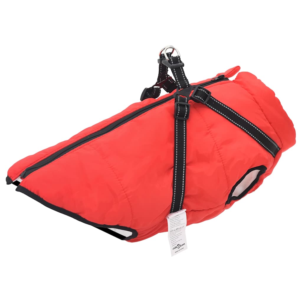 Vidaxl Hundemantel mit Rüstung wasserdichtem reflektierendem rot 5xl