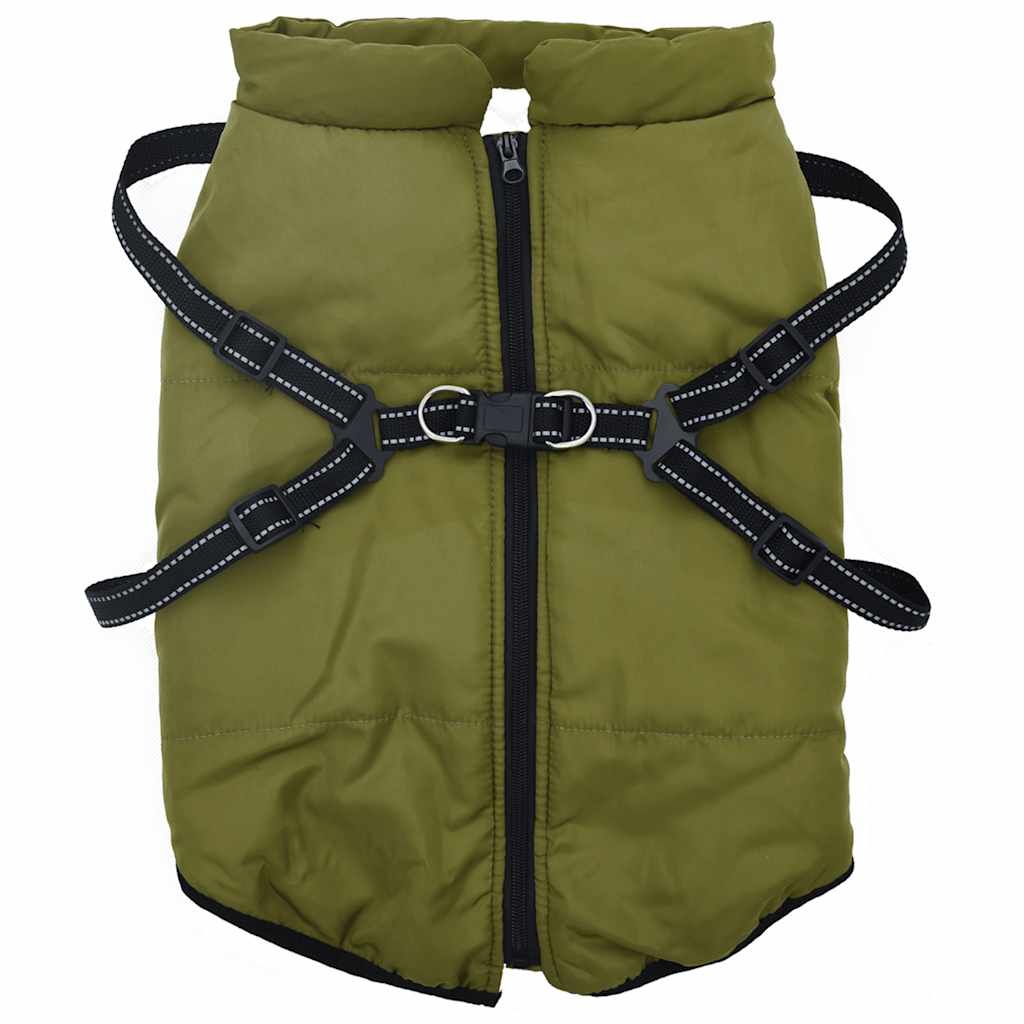 Vidaxl Hundemantel mit Rüstung wasserdichte reflektierende Armee grün 4xl