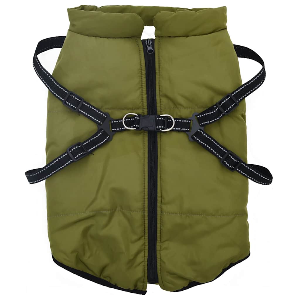 Vidaxl Hundemantel mit Rüstung wasserdichte reflektierende Armee grün 5xl