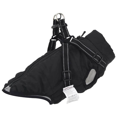 Vidaxl Hundemantel mit Rüstung wasserdichte reflektierende schwarze 2xl