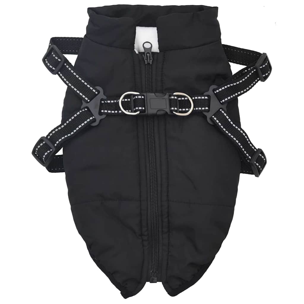 Vidaxl Hundemantel mit Rüstung wasserdichte reflektierende schwarze 2xl