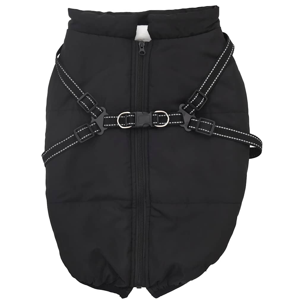 Vidaxl -Hundejacke mit Rüstung wasserdichte reflektierende schwarze 3xl