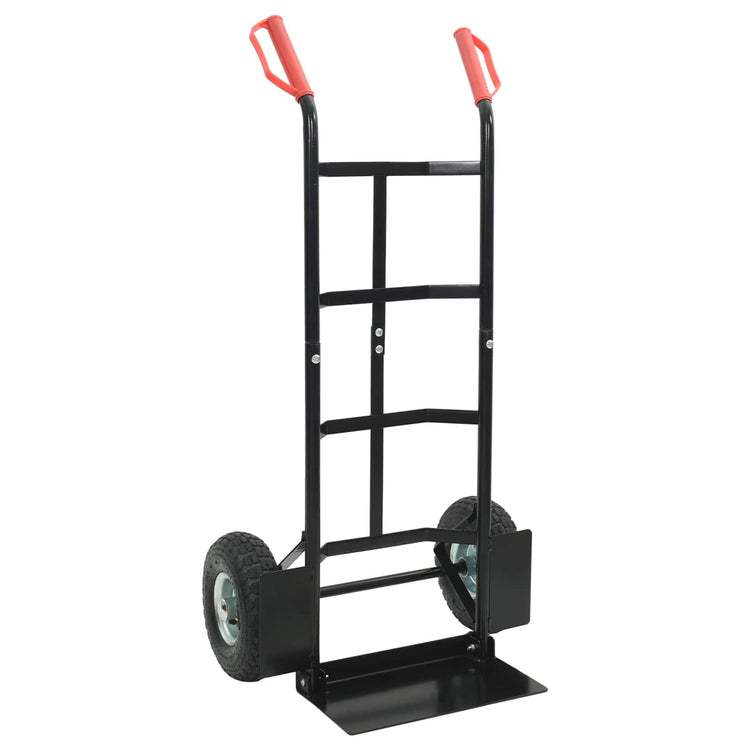 Vidaxx Handwagen schwarz und rot 57 x 46 x 113 cm Stahl
