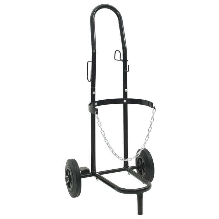 VidaXL Handwagen schwarz und rot 49 x 49 x 101 cm Stahl