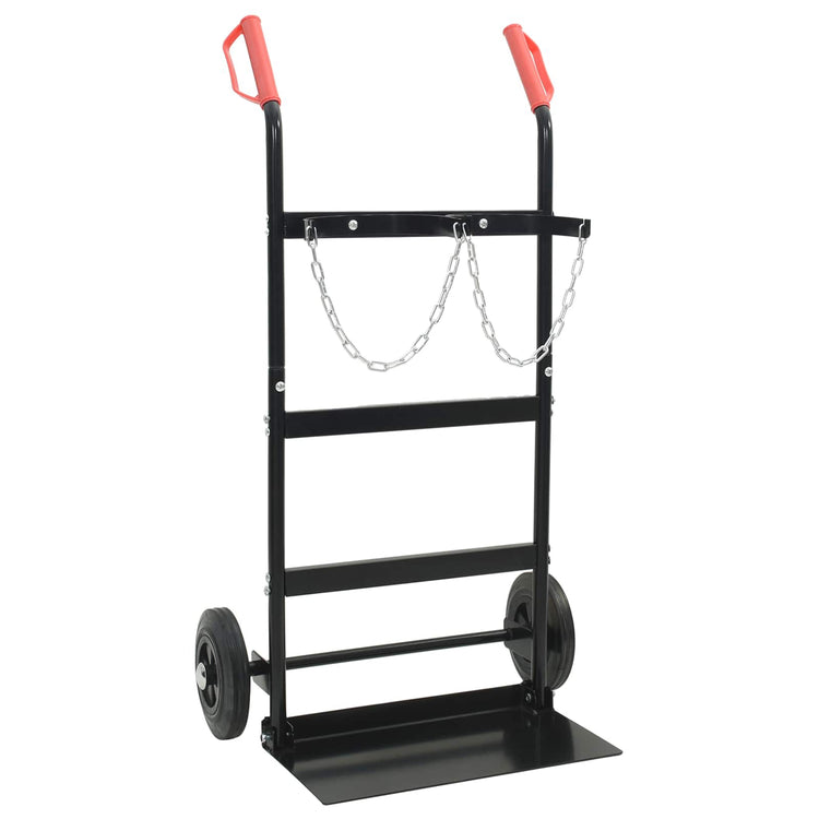 VidaXL Handwagen schwarz und rot 63 x 43,5 x 110 cm Stahl