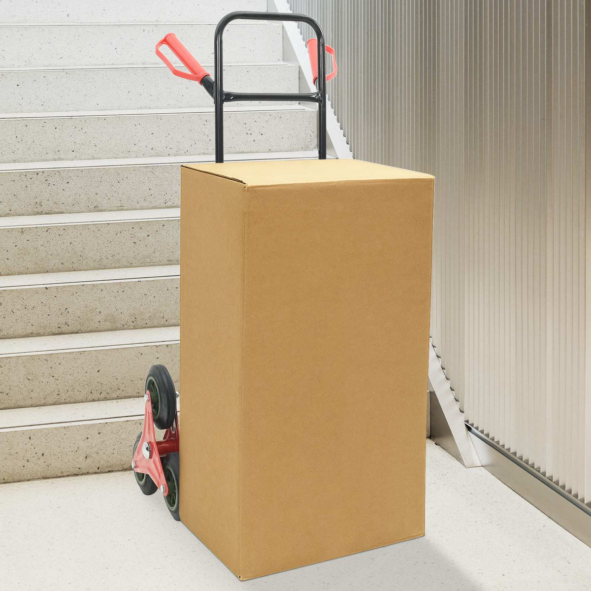 Vidaxxl Handwagen schwarz und rot 64,5 x 49,5 x 114 cm Stahl