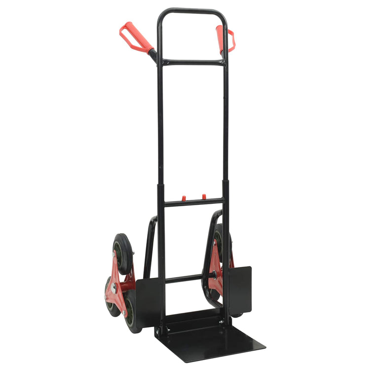 Vidaxxl Handwagen schwarz und rot 64,5 x 49,5 x 114 cm Stahl