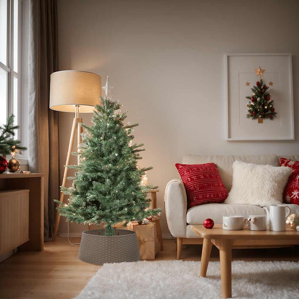 Vidaxl Weihnachtsbaumrock Ø65x23 cm Plastikbraun