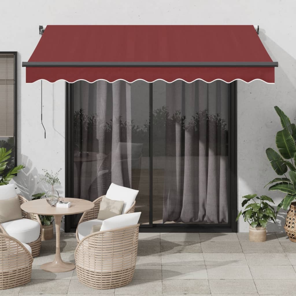 Vidaxx Markise automatisch ausziehbar 350x250 cm bordeauxrot