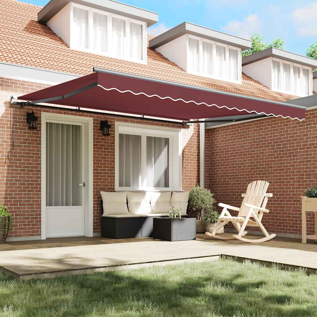 Vidaxx Markise manuell ausziehbar 400x300 cm bordeauxrot