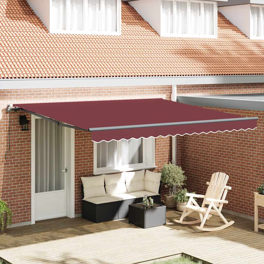 Vidaxx Markise manuell ausziehbar 400x300 cm bordeauxrot
