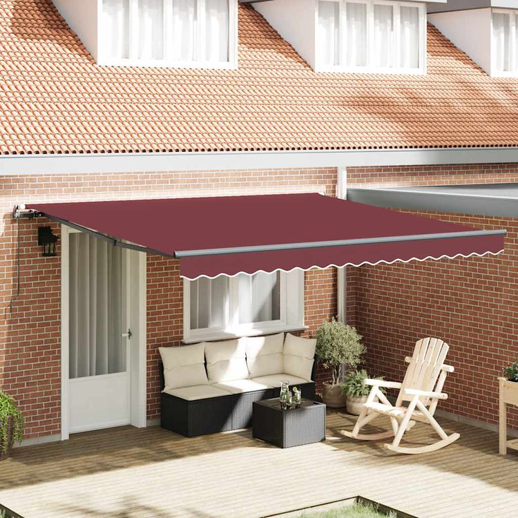 Vidaxx Markise manuell ausziehbar 400x300 cm bordeauxrot