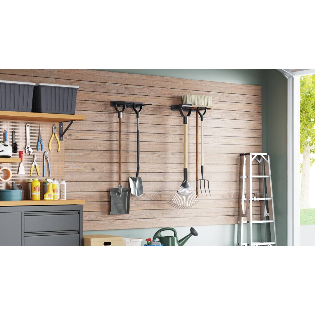 Vidaxl Garden Tool Racks 2 St. Wandmontage Stahl Schwarz