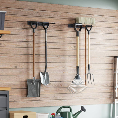 Vidaxl Garden Tool Racks 2 St. Wandmontage Stahl Schwarz