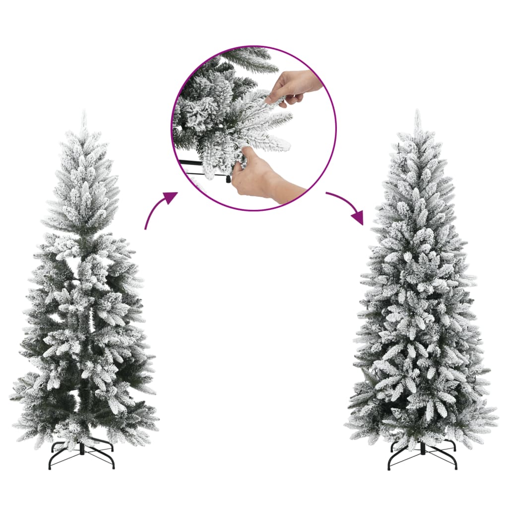 Vidaxl Kunstkerstboom mit Schneeschmaler 210 cm PVC und PE