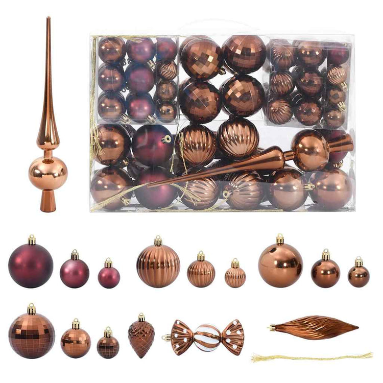 Vidaxl Weihnachtsbällchen 98 Sts Ø3 4 6 cm Braun