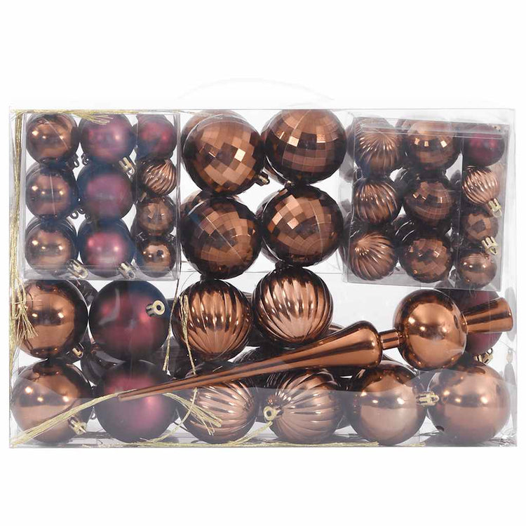 Vidaxl Weihnachtsbällchen 98 Sts Ø3 4 6 cm Braun