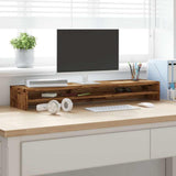 Vidaxl Monitor Standard 100x24x13 cm verarbeitetes Holz Oldholz gefärbt - afbeelding 3