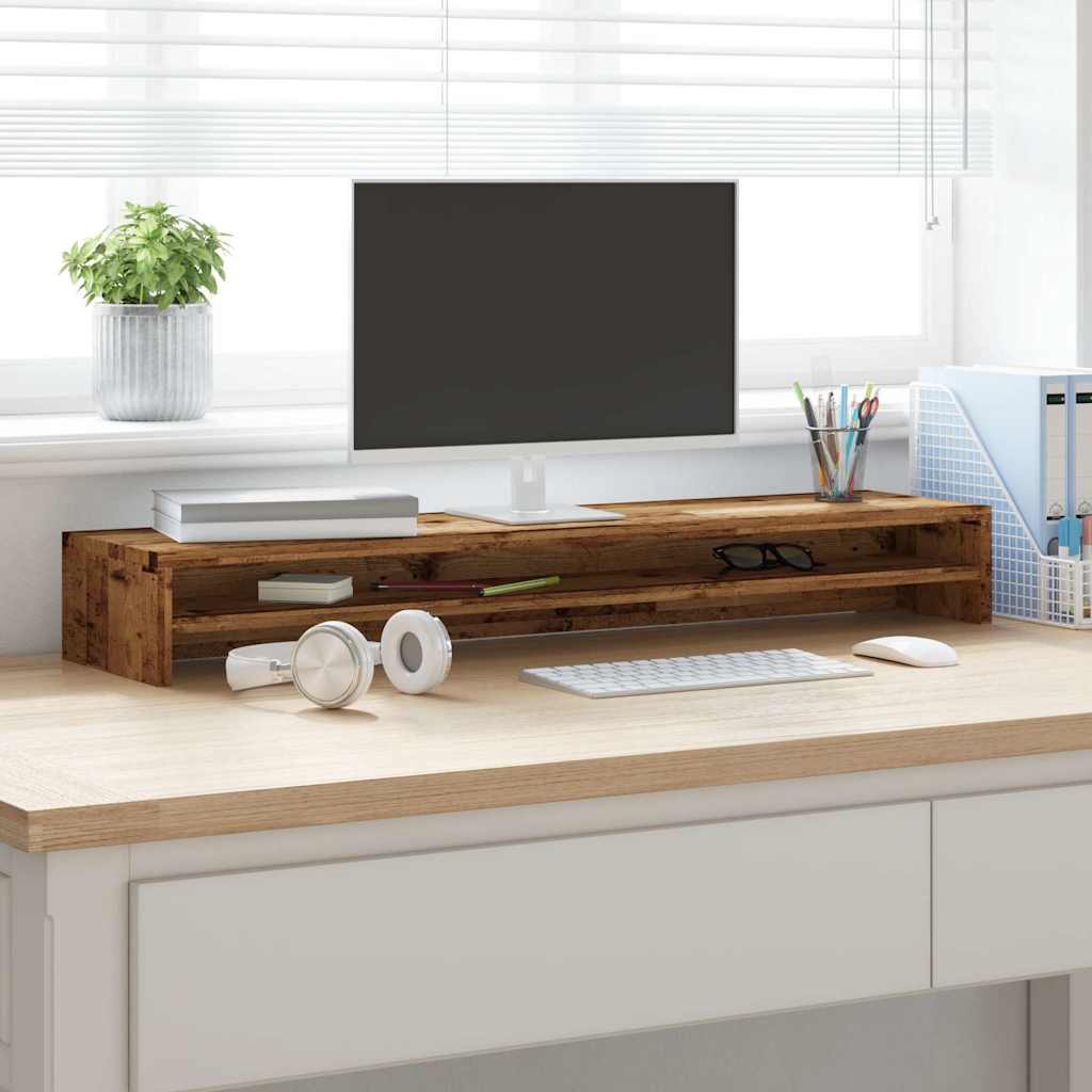Vidaxl Monitor Standard 100x24x13 cm verarbeitetes Holz Oldholz gefärbt