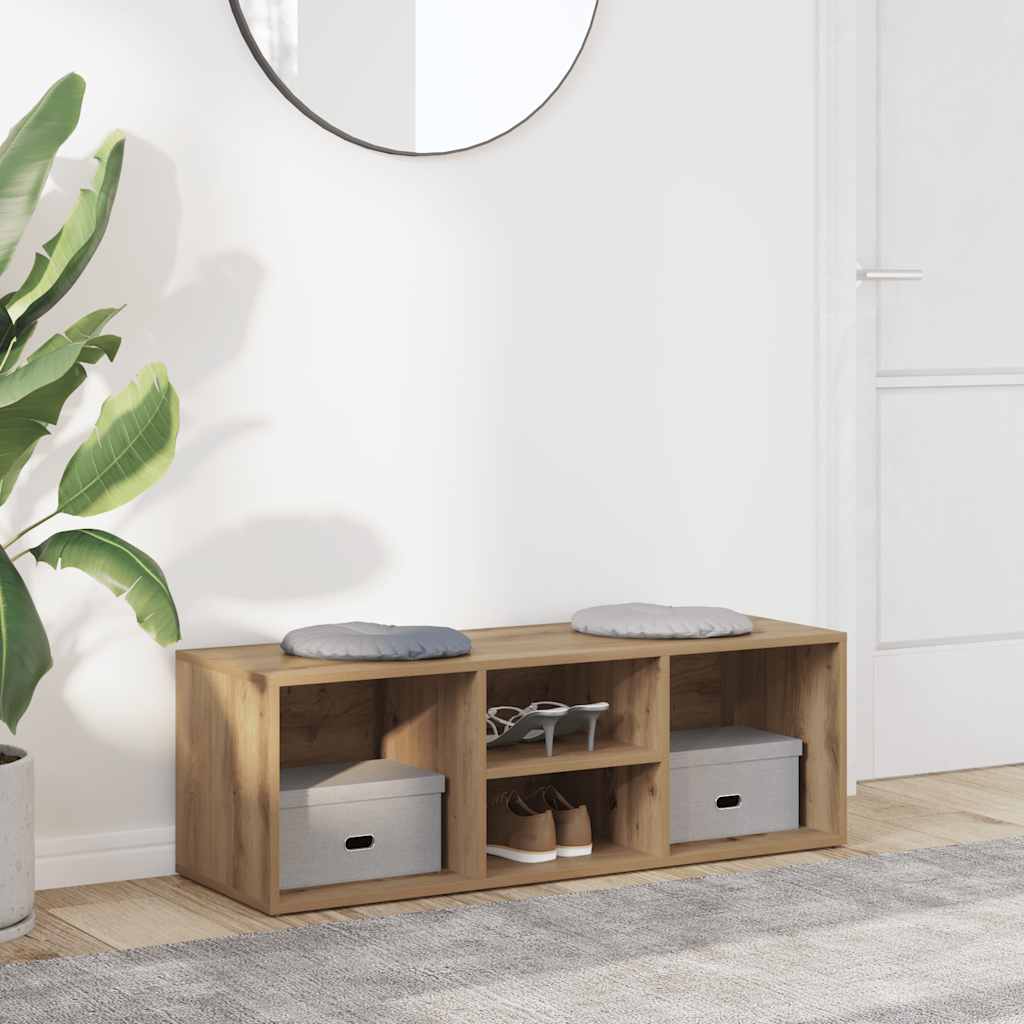 VIDAXL -Schuhspeicher -Sofa 105x35x35 cm verarbeiteter Holzhandwerker -Eiche